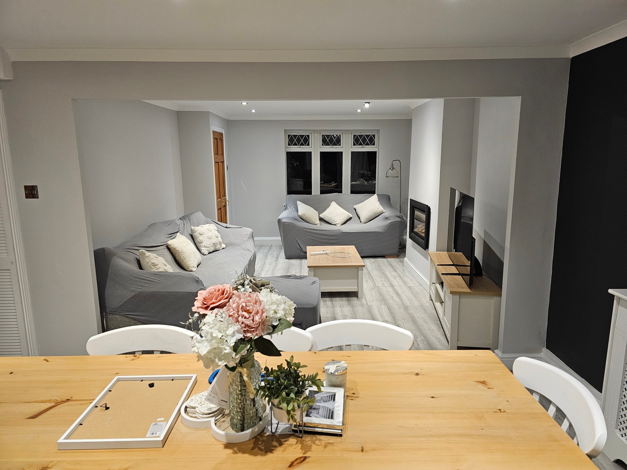 Property refresh — repainted open plan living and dining