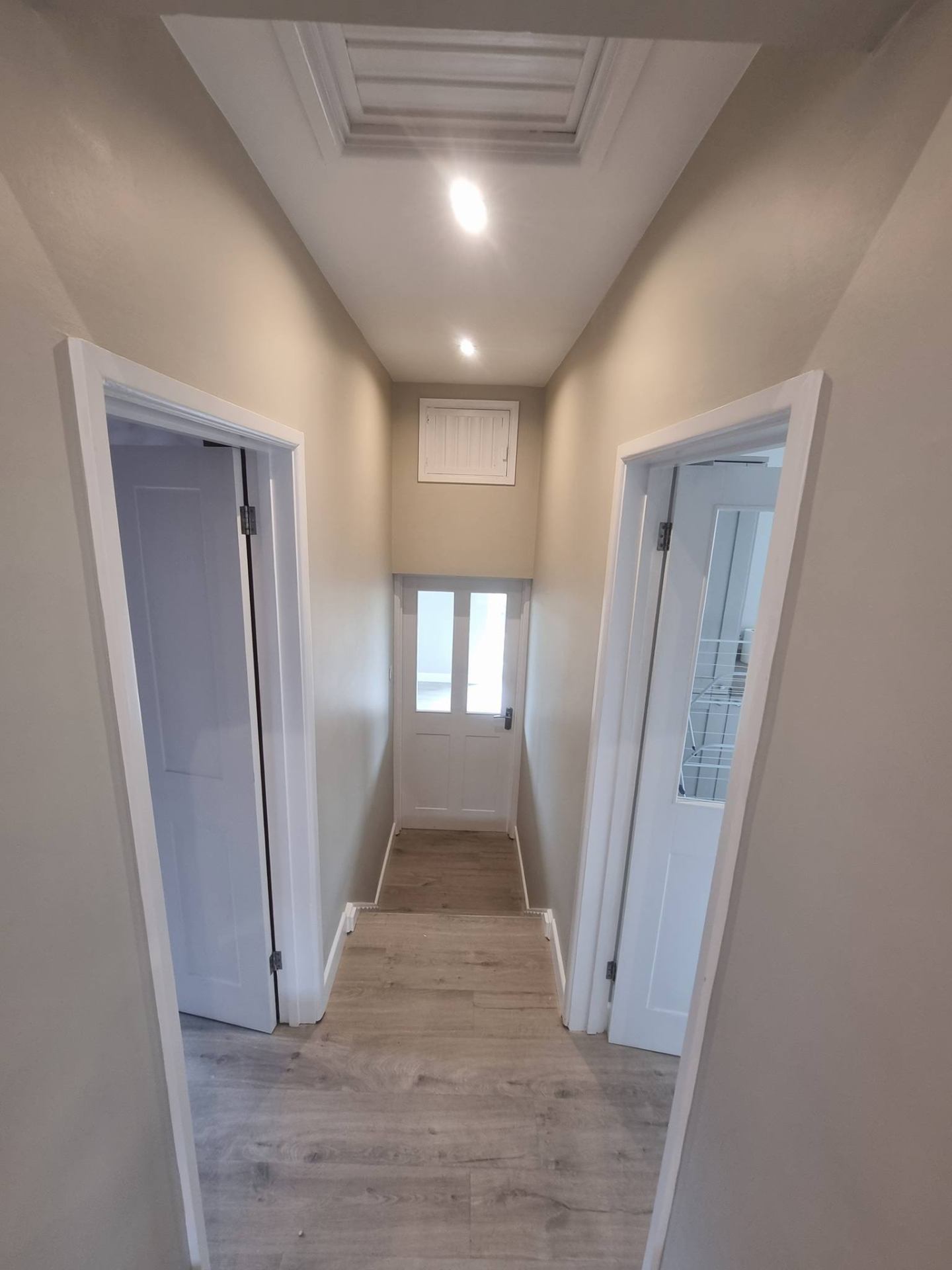 End-of-tenancy hallway repaint in Newport — ready for new tenants